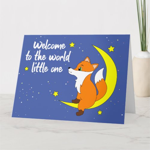 Welcome to the World _ Little Fox on the Moon Card