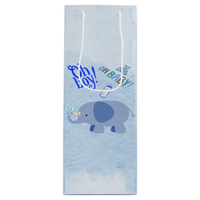Welcome To The World, Little Guy! Wine Gift Bag (Front)