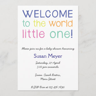 Welcome to the world little one baby shower invite