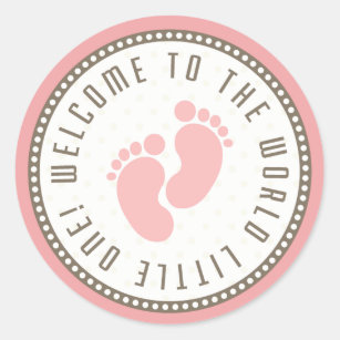 3D Welcome Baby Girl Stickers #9762 :: Baby Stickers