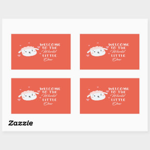 Welcome to the World Little One cute sheep face Rectangular Sticker