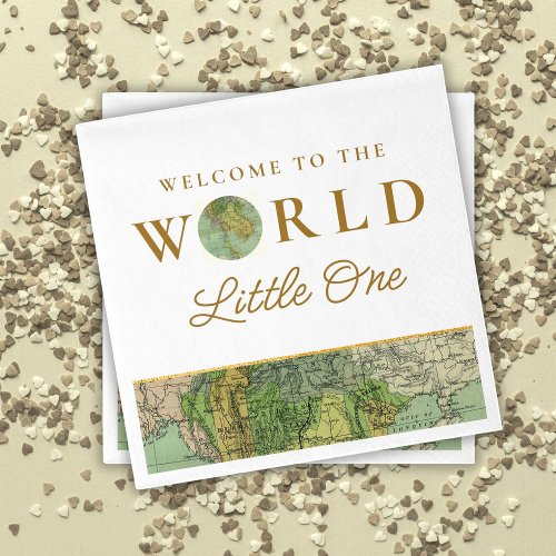 Welcome to the World Little One Travel Baby Shower Napkins