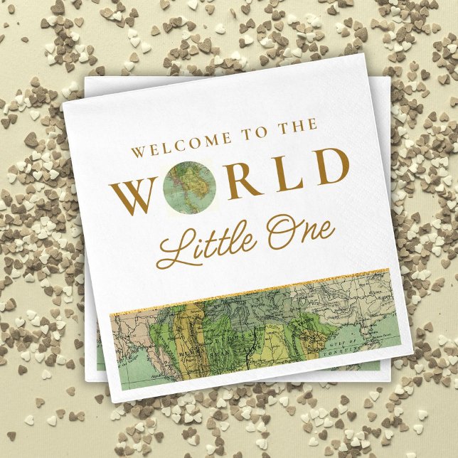 Welcome to the World Little One Travel Baby Shower Napkins (Creator Uploaded)