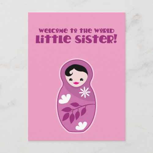 Welcome to the World little sister babushka dolls Postcard