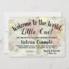 Welcome to the World Map Baby Shower Invitations