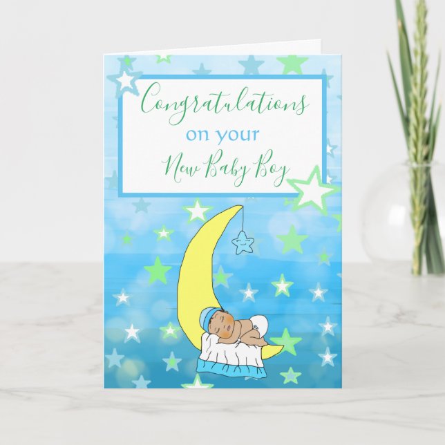 Welcome to the World New Baby Boy  Card (Front)