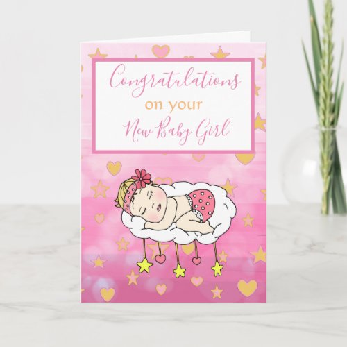 Welcome to the World New Baby Girl Card