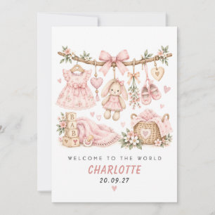 Welcome To The World New Baby Girl Card