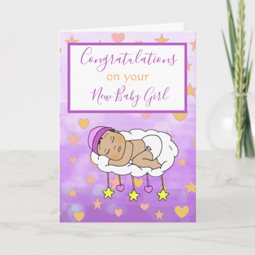 Welcome to the World New Baby Girl Ethnic Baby Card