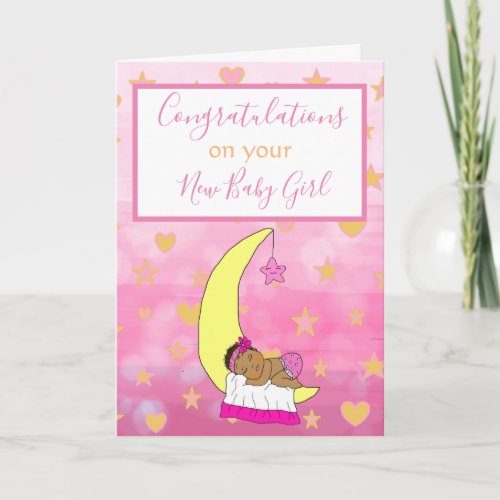 Welcome to the World New Baby Girl Ethnic Baby  Card