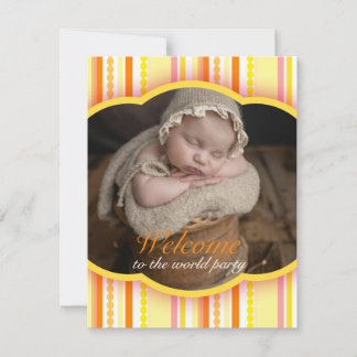 Welcome to the world party photo invitation card