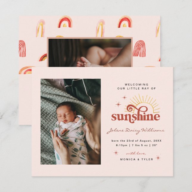 Welcome to the World | | Ray of Sunshine Birth (Front/Back)