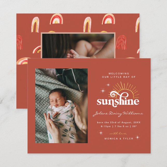 Welcome to the World | | Ray of Sunshine Birth (Front/Back)