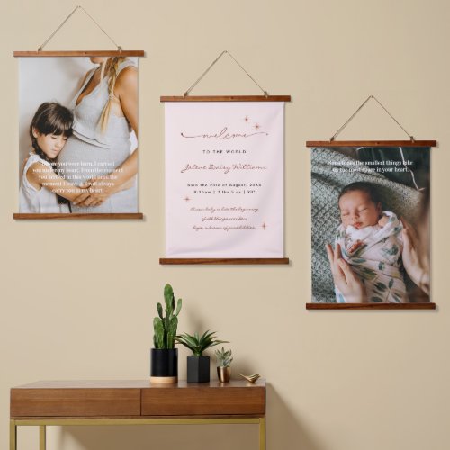 Welcome to the World  Retro Boho Photo Hanging Tapestry