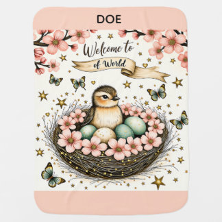 Welcome to the World Robin Nest Baby Blanket