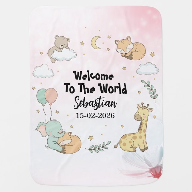 Welcome To The World Sebastian Baby Blanket (Front)