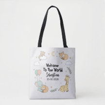 Welcome To The World Sebastian Personalized Tote