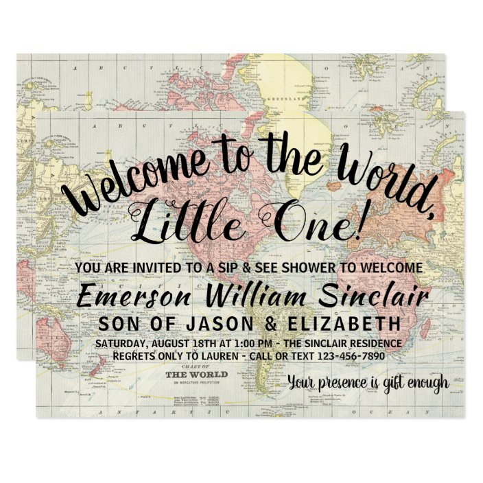 Welcome To The World Sip And See Baby Shower Invitation Zazzle Com