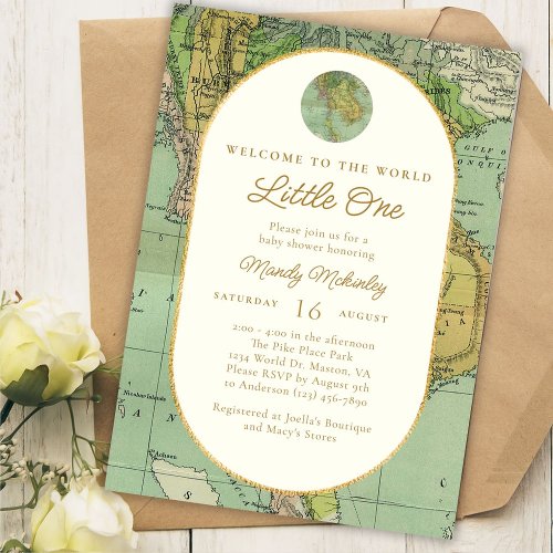 Welcome to the World Travel Baby Shower Invitation