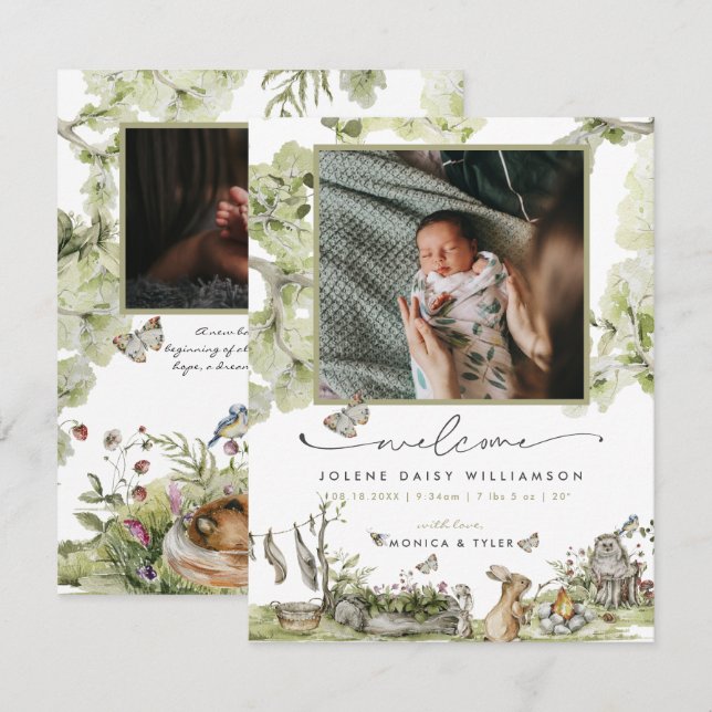 Welcome to the World | Woodland Forest Birth (Front/Back)