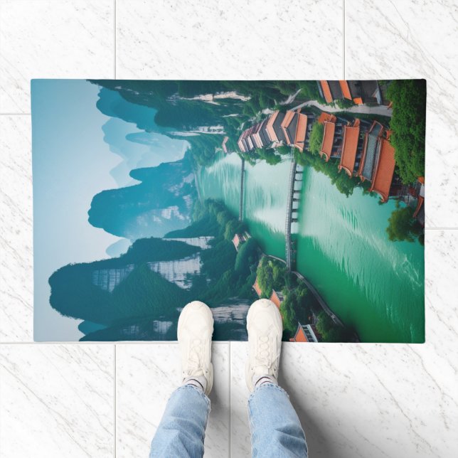 Welcome to Tranquility – Scenic River Valley  Doormat (Indoor)