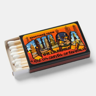 Welcome to Tulsa Vintage Postcard Matchboxes
