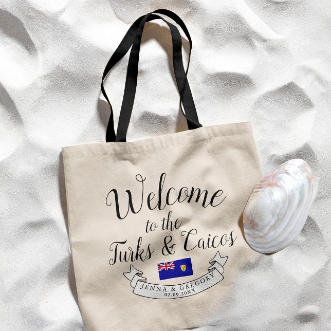 Welcome to Turks and Caicos | Destination Wedding Tote Bag (Creator Uploaded)