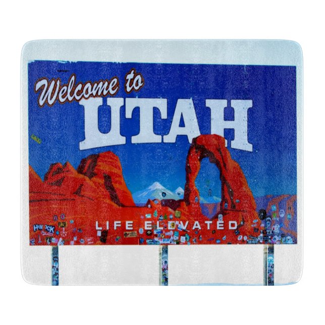 Welcome to Utah Sign Cutting Board (Front)