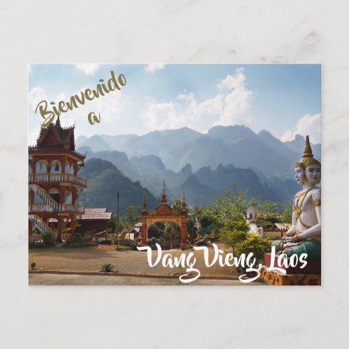 Welcome to Vang Vieng Laos postcard
