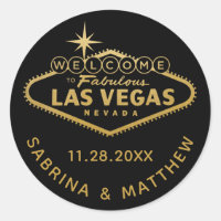 Welcome to Vegas Sign Black with Gold