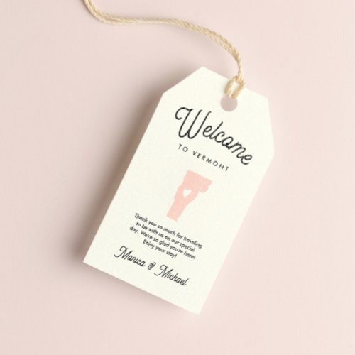 Welcome to VERMONT  Wedding ANY COLOR   Gift Tags