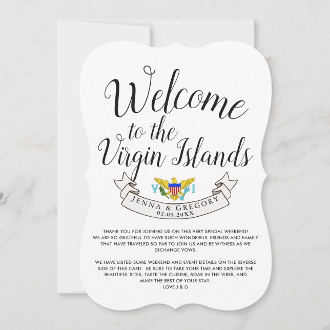 Welcome to Virgin Islands | Destination Wedding Invitation (Front)