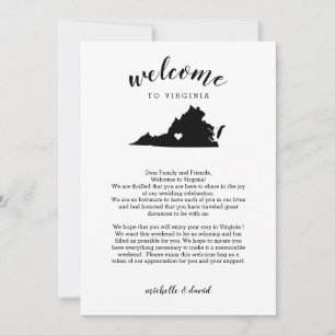 Welcome to Virginia Wedding Letter & Itinerary