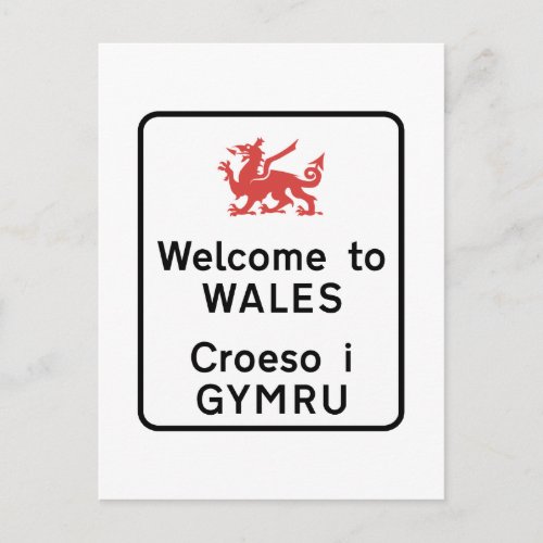 Welcome to Wales Sign UK Postcard