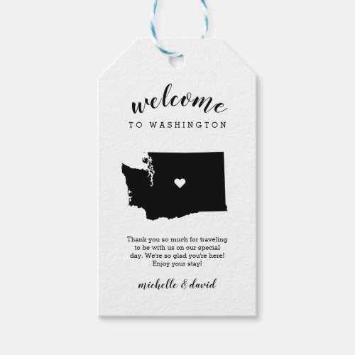 Welcome to Washington State  Calligraphy Wedding Gift Tags