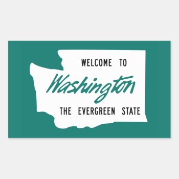 Welcome To Washington - Usa Rectangular Sticker by worldofsigns at Zazzle