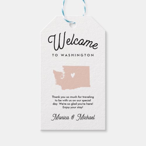 Welcome to WASHINGTON Wedding ANY COLOR     Gift Tags