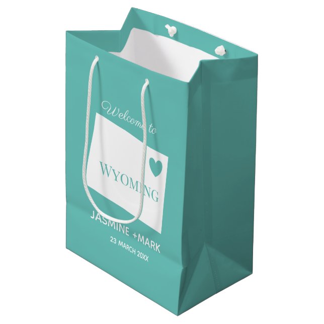 Welcome to Wayoming personalize wedding custom Medium Gift Bag (Front Angled)