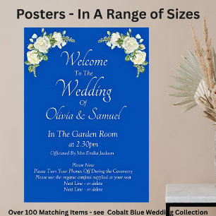 Welcome to Wedding Cobalt Blue Poster