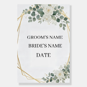 Welcome to Wedding Floral Gold elegant geometric Foam Board