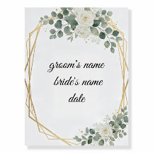 Welcome to Wedding Floral Gold Geometric