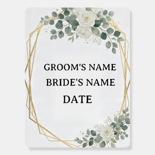 Welcome to Wedding Floral Golden Geometric Foam Board