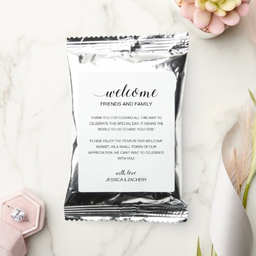 Welcome To Wedding Gift Bag Or Basket Coffee Drink Mix