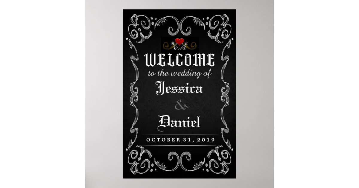 Welcome to Wedding Halloween 24x36 Matching Poster | Zazzle