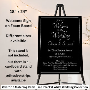 Welcome to Wedding Sign Black White Infinity