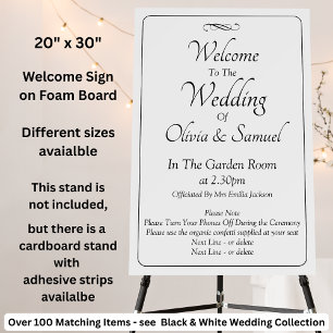 Welcome to Wedding Sign Black White Infinity