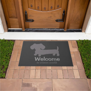 Welcome to Wiener Dog World Welcome Doormat
