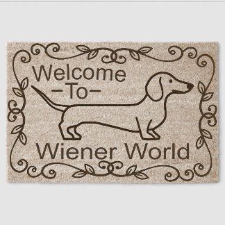 Welcome to Wiener World Fiber Doormat