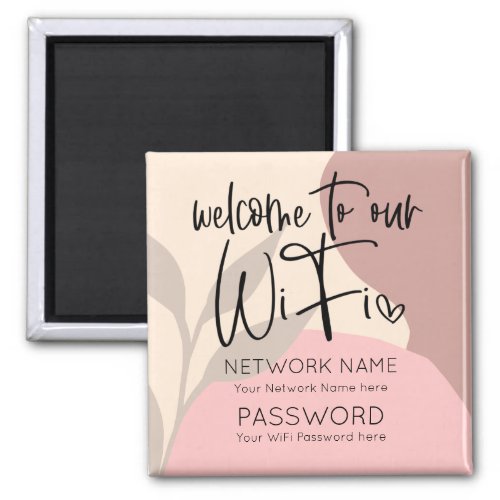 Welcome to WiFi Details Abstract Shapes Leaves Magnet