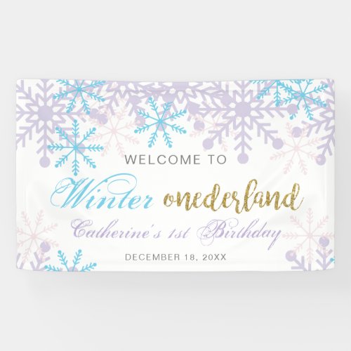 Welcome to Winter Onederland 1st Birthday Snow Banner